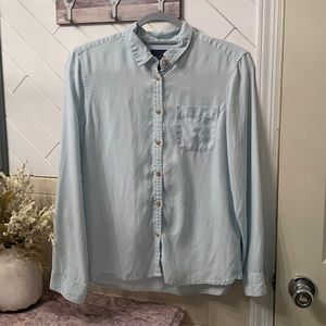 American Eagle Outfitters - Light-wash denim, button up, size M